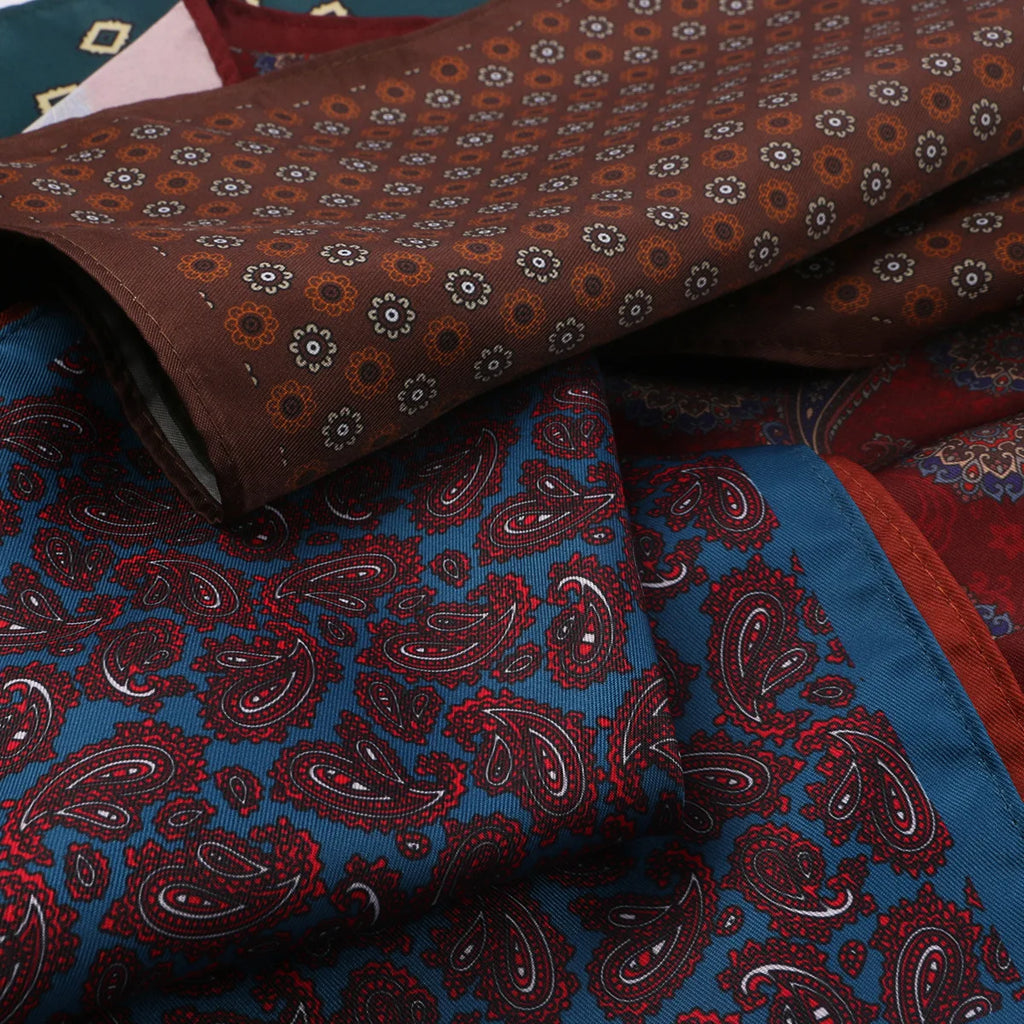 Costume pour hommes, écharpe de poche, poitrine, robe Yanhui, impression rétro, motif Simple britannique, marée d'affaires, décoration de mariage