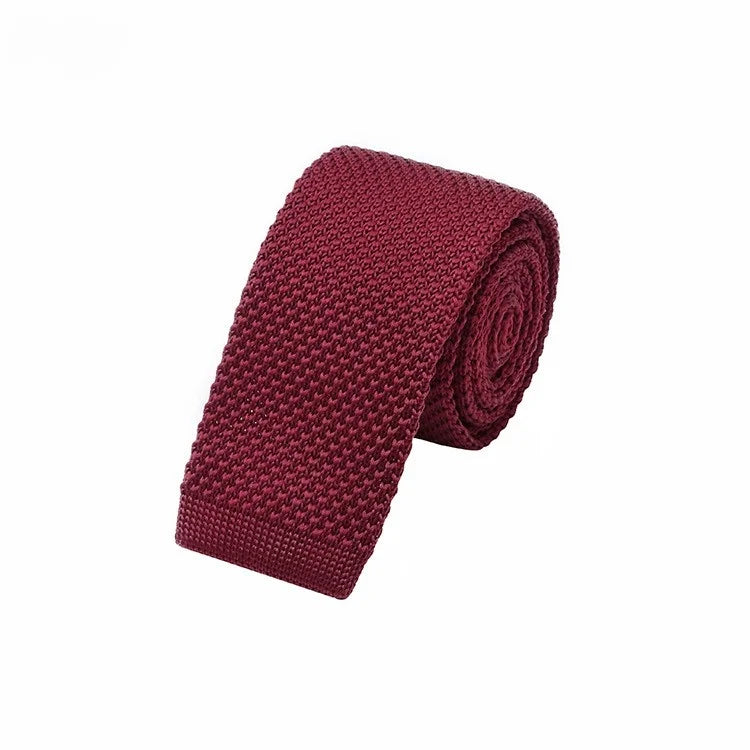 Cravates tricotées de couleur unie pour hommes cravates de mode mince plaine noir rouge cravate en tricot hommes femmes cou tricoté Cravatas