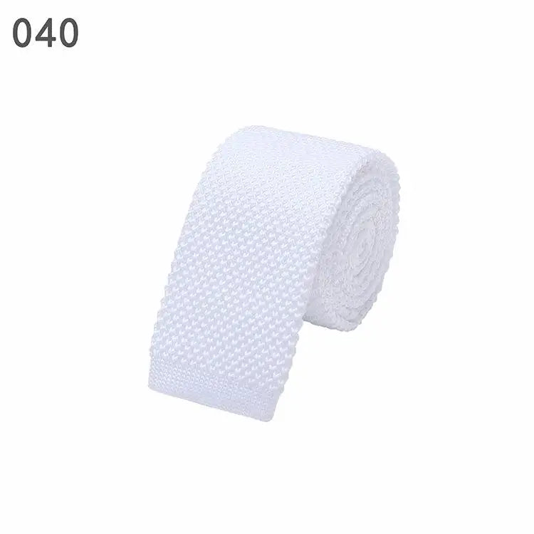 Cravate Tricotée Étroite et Slim en Laine pour Homme, Fil de Ruban à Tricoter, Couleur Bonbon Argile, à la Mode, 6 cm, 107