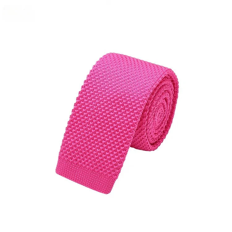 Cravates tricotées de couleur unie pour hommes cravates de mode mince plaine noir rouge cravate en tricot hommes femmes cou tricoté Cravatas