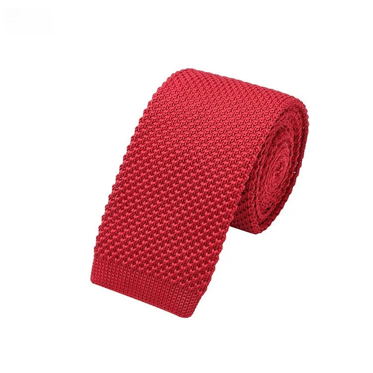 Cravates tricotées de couleur unie pour hommes cravates de mode mince plaine noir rouge cravate en tricot hommes femmes cou tricoté Cravatas