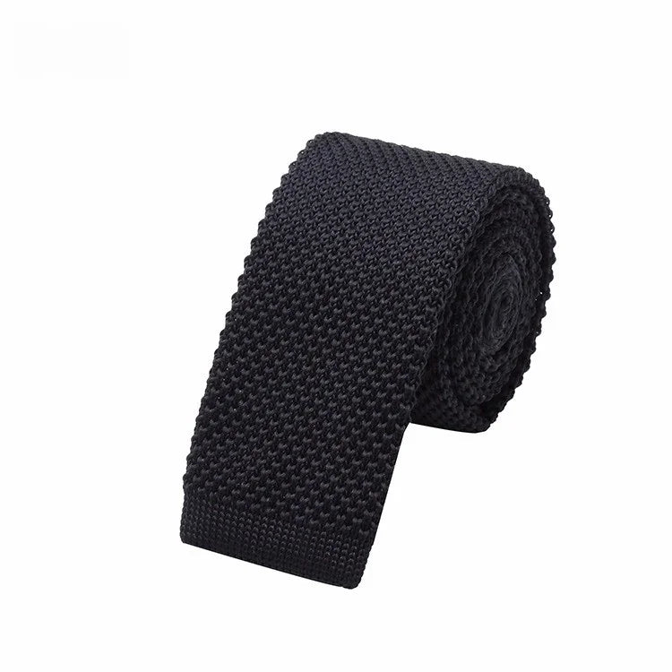 Cravates tricotées de couleur unie pour hommes cravates de mode mince plaine noir rouge cravate en tricot hommes femmes cou tricoté Cravatas