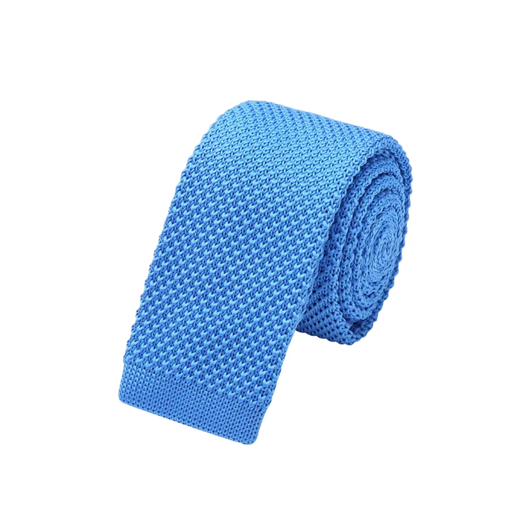 Cravate Tricotée Étroite et Slim en Laine pour Homme, Fil de Ruban à Tricoter, Couleur Bonbon Argile, à la Mode, 6 cm, 107