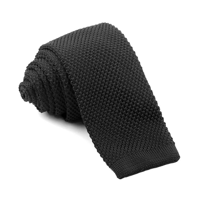 Cravates tricotées de couleur unie pour hommes cravates de mode mince plaine noir rouge cravate en tricot hommes femmes cou tricoté Cravatas