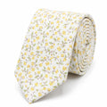 Cravate homme motif Liberty jaune en coton, largeur 7 cm