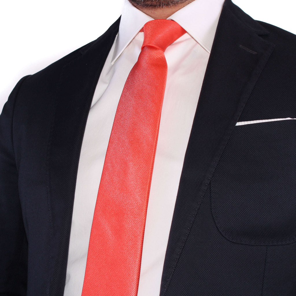 Cravate Corail Unie en Soie