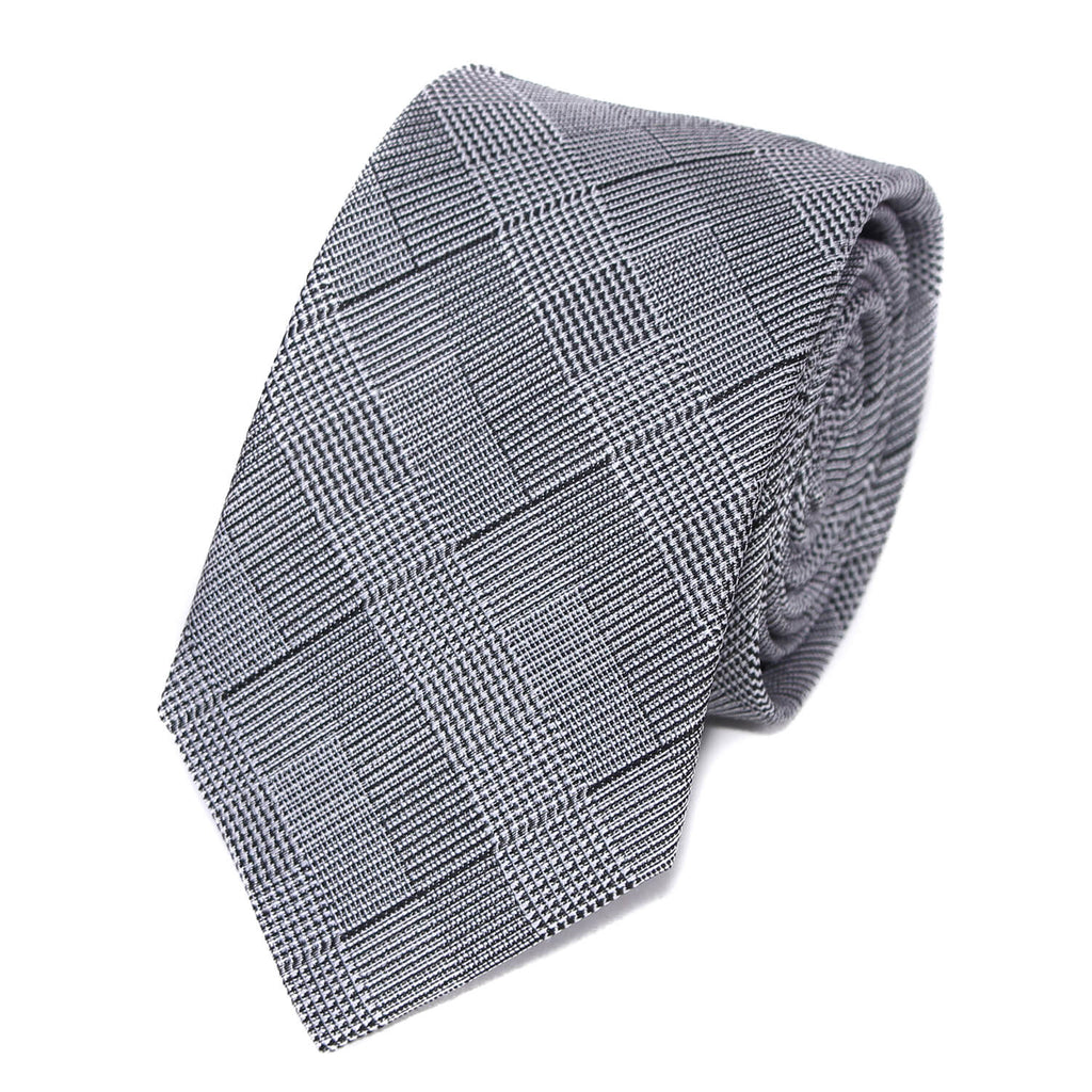 Cravate Prince de Galles Grise en Soie