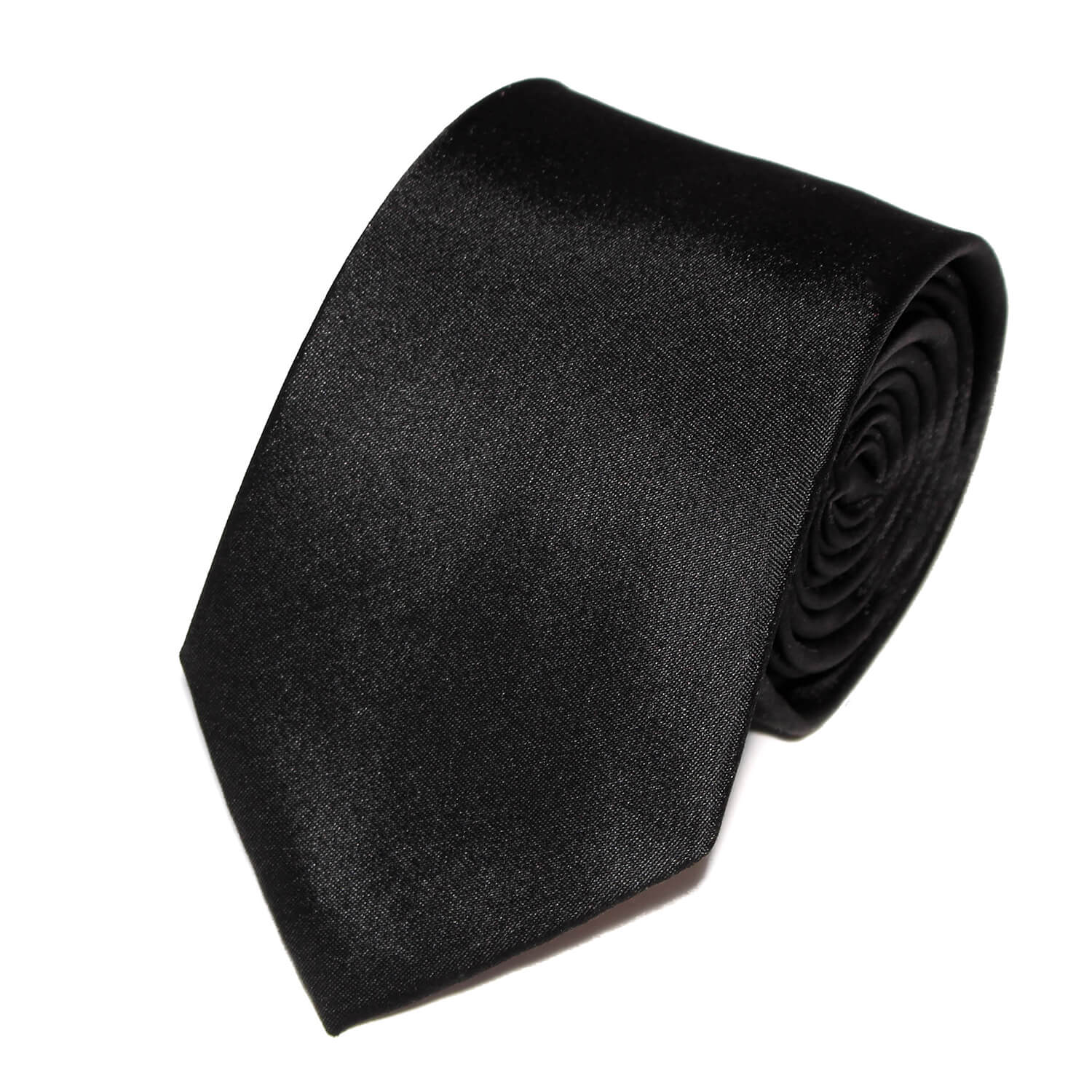 Cravate Noire Unie en Soie