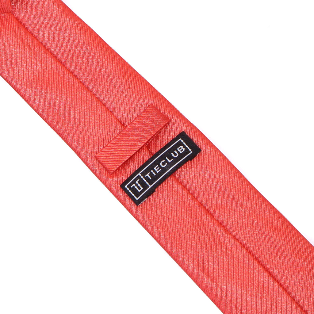 Cravate Corail Unie en Soie