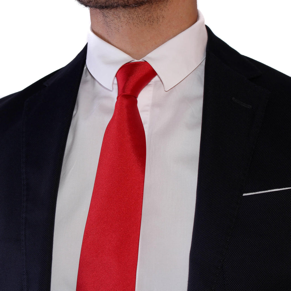 Cravate Rouge Unie en Soie