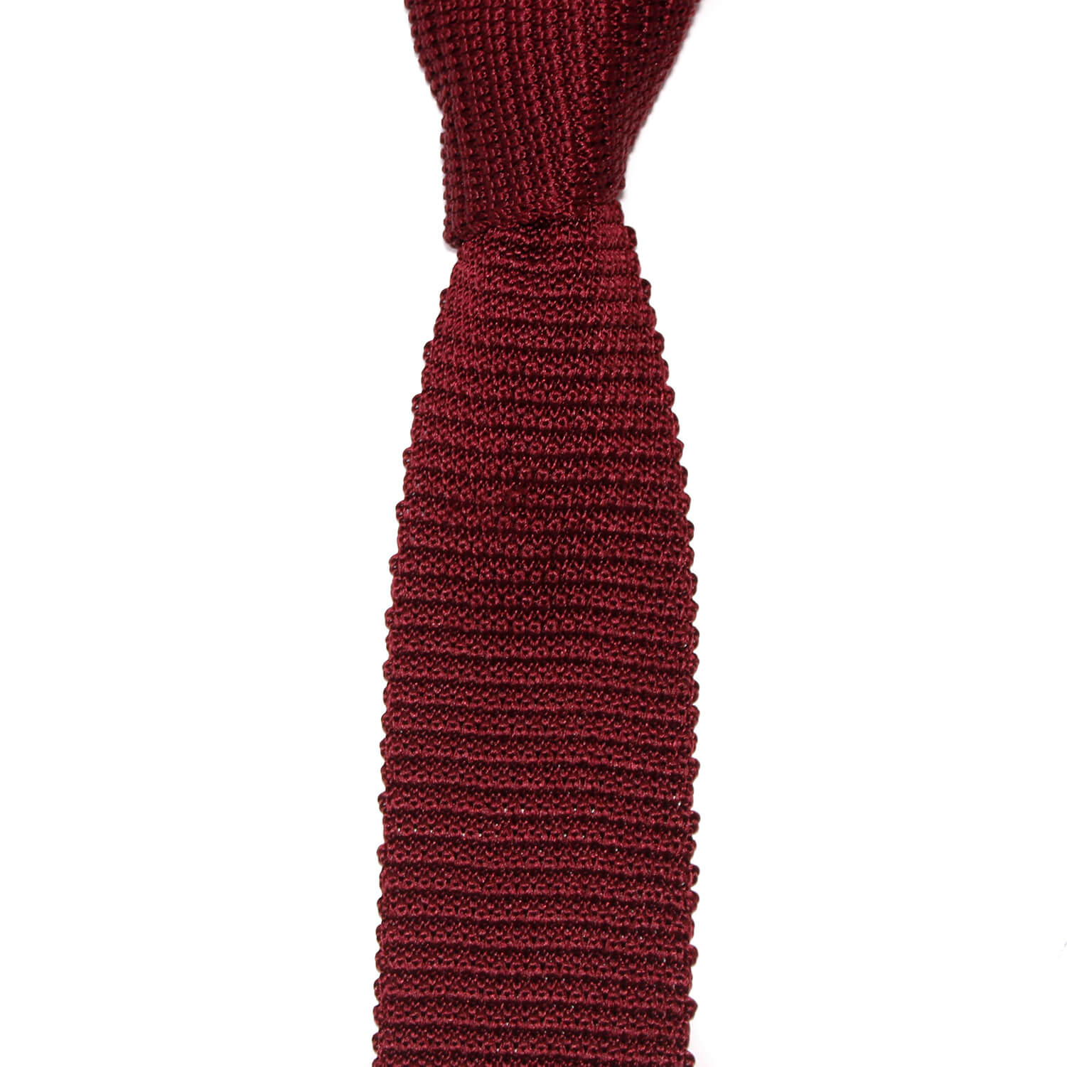 Cravate Tricot Bordeaux Unie en Soie