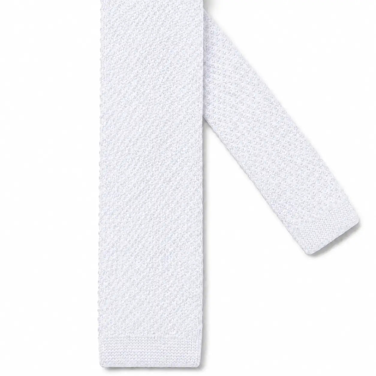 Cravate tricot blanche microfibre - vue 2