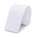 Cravate tricot homme blanche unie en microfibre, largeur 6 cm