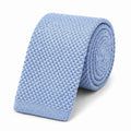 Cravate tricot homme bleu gris unie en microfibre, largeur 6 cm