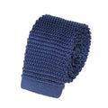 Cravate Tricot Bleu Marine Unie en Soie