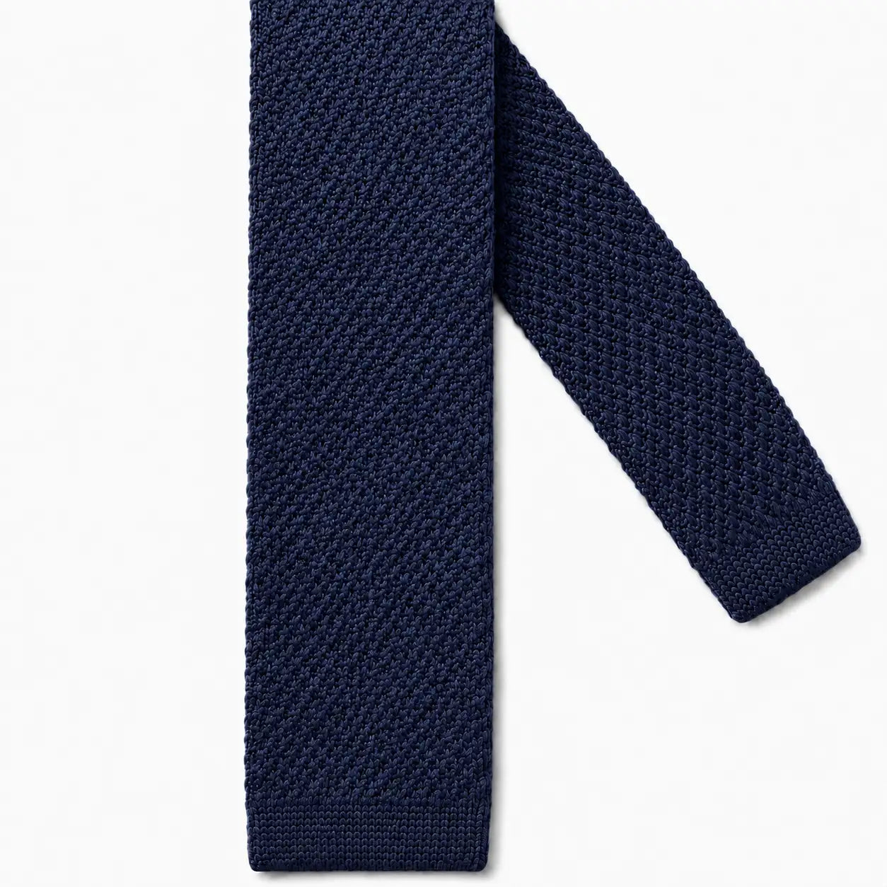 Cravate tricot bleu nuit microfibre - vue 2