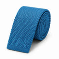 Cravate tricot homme bleu acier unie en microfibre, largeur 6 cm