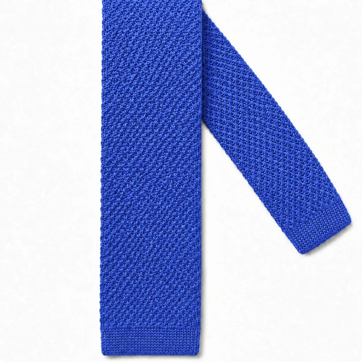 Cravate tricot bleu roi microfibre - vue 2