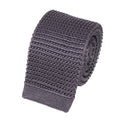 Cravate Tricot Gris Unie en Soie