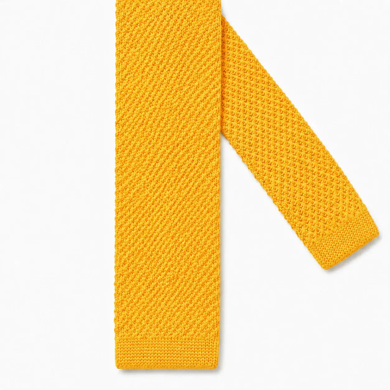 Cravate tricot jaune microfibre - vue 2