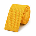Cravate tricot homme jaune unie en microfibre, largeur 6 cm