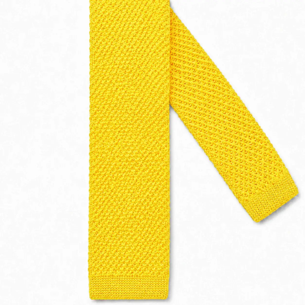Cravate tricot jaune microfibre - vue 2