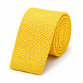 Cravate tricot homme jaune unie en microfibre, largeur 6 cm