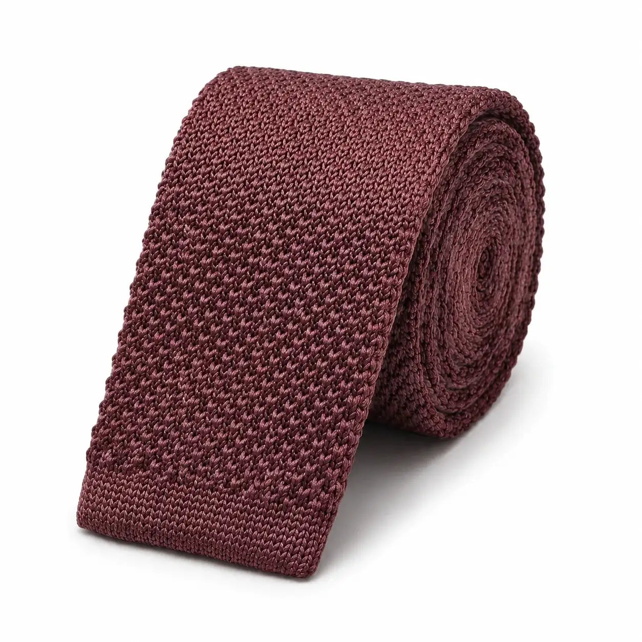 Cravate tricot homme marron café unie en microfibre, largeur 6 cm