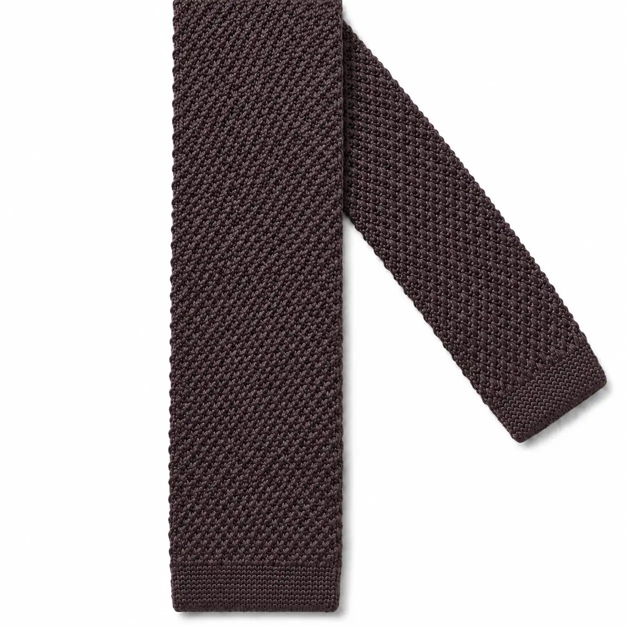 Cravate tricot marron microfibre - vue 2