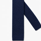 Cravate tricot bleu marine microfibre - vue 2