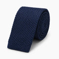 Cravate tricot homme bleu marine unie en microfibre, largeur 6 cm