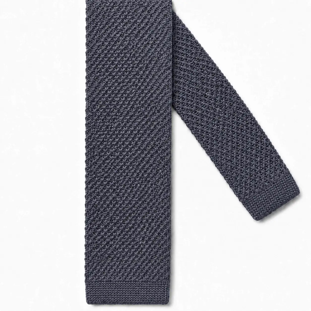 Cravate tricot gris anthracite microfibre - vue 2