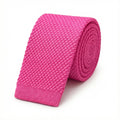 Cravate tricot homme rose fuchsia unie en microfibre, largeur 6 cm
