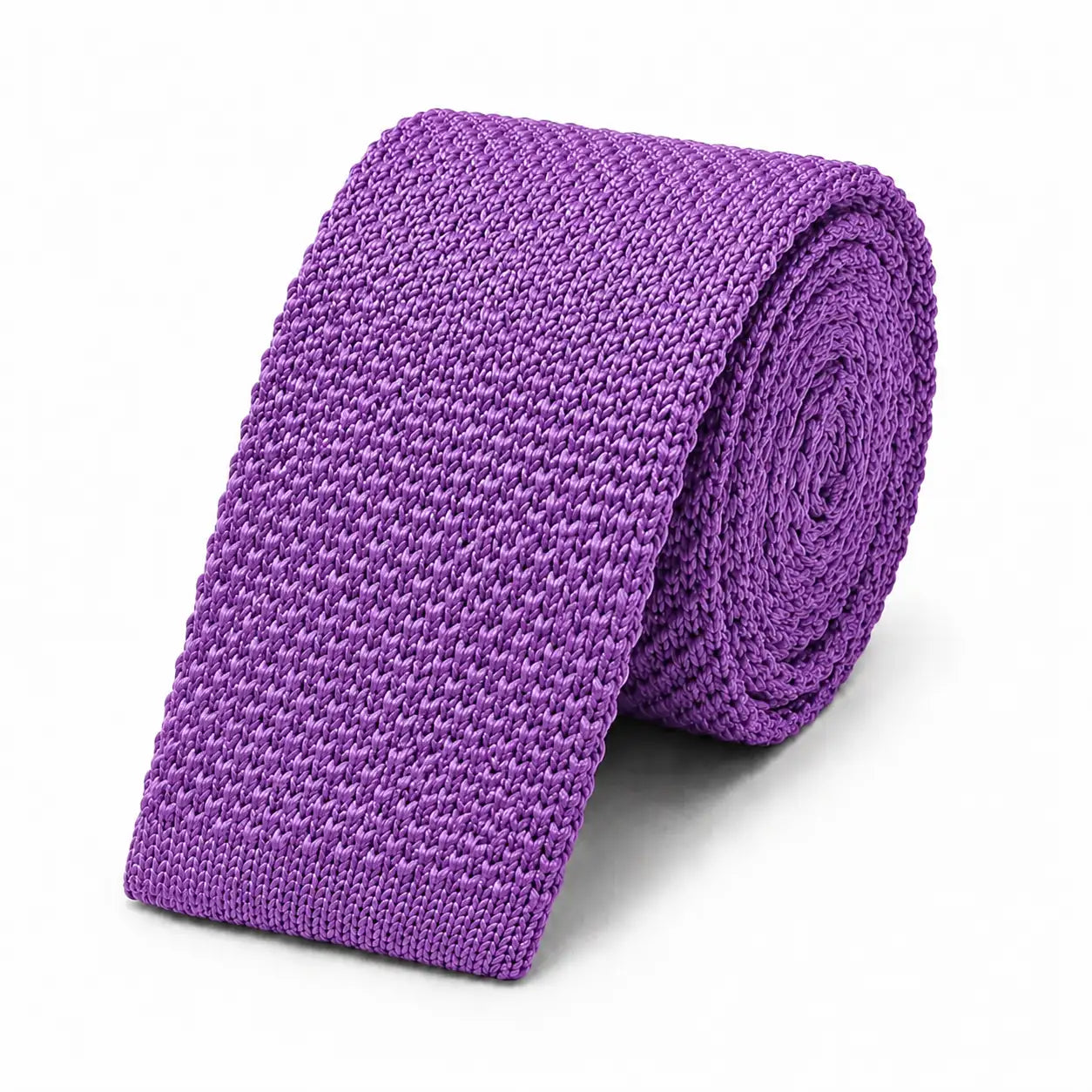 Cravate tricot homme violet lavande unie en microfibre, largeur 6 cm