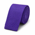 Cravate tricot homme violet foncé unie en microfibre, largeur 6 cm
