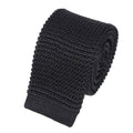Cravate Tricot Noire Unie en Soie