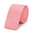 Cravate tricot homme rose saumon unie en microfibre, largeur 6 cm