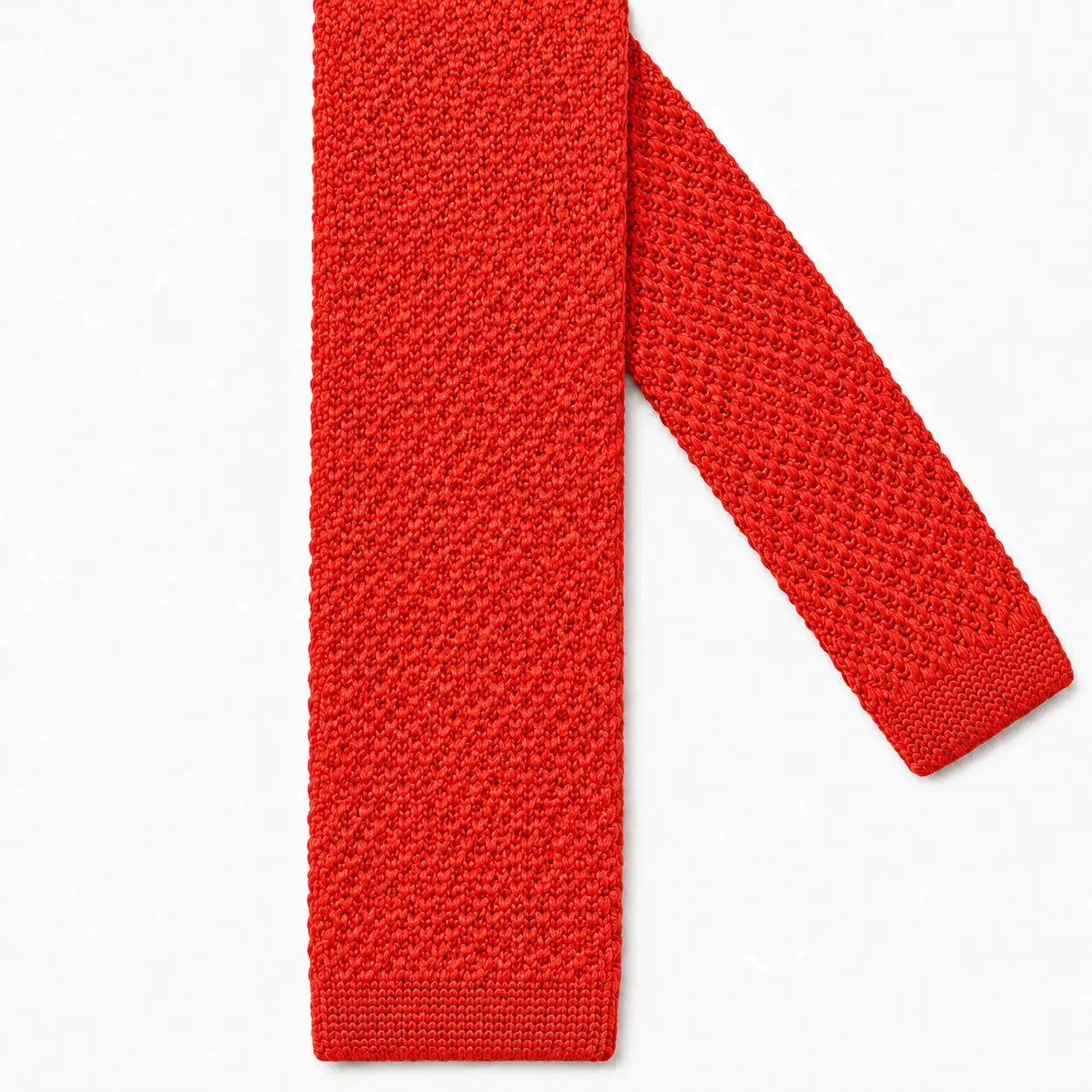 Cravate tricot rouge brique microfibre - vue 2