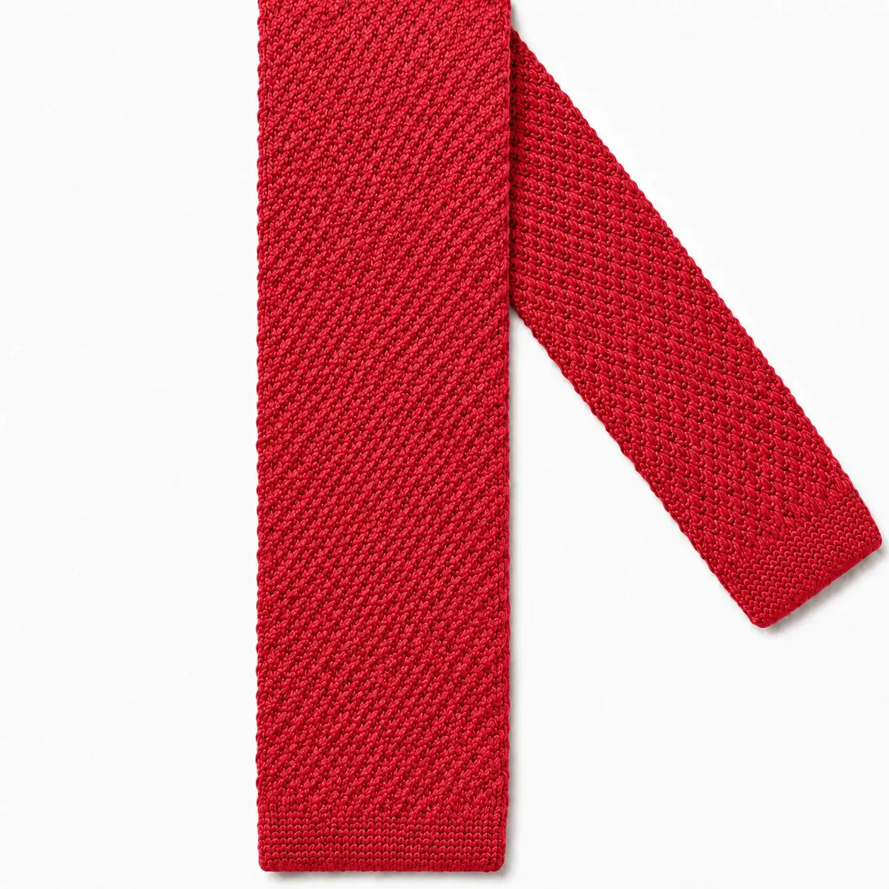 Cravate tricot rouge sang microfibre - vue 2