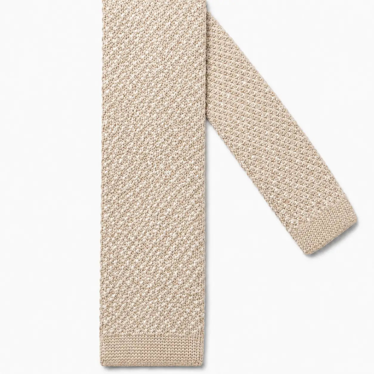 Cravate tricot beige microfibre - vue 2