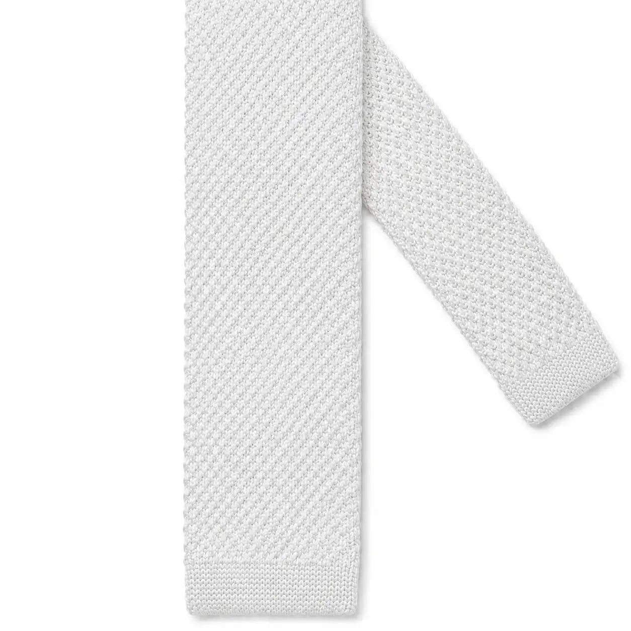Cravate tricot blanche microfibre - vue 2