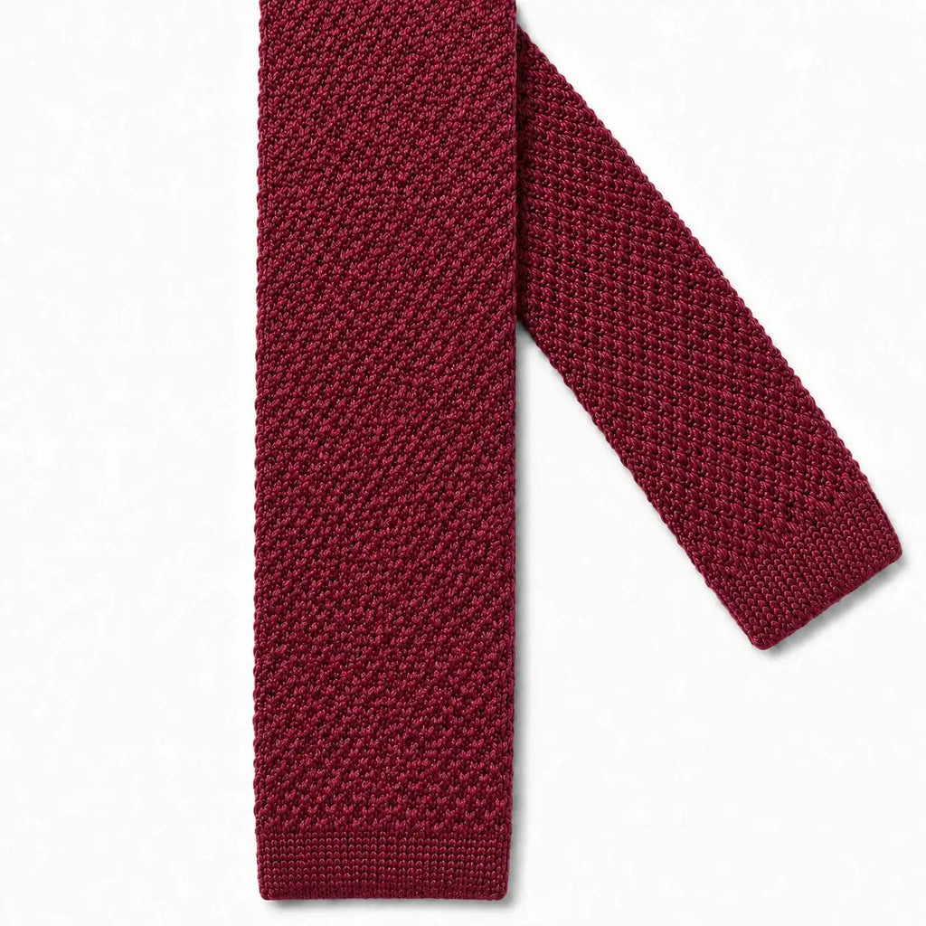 Cravate tricot bordeaux microfibre - vue 2