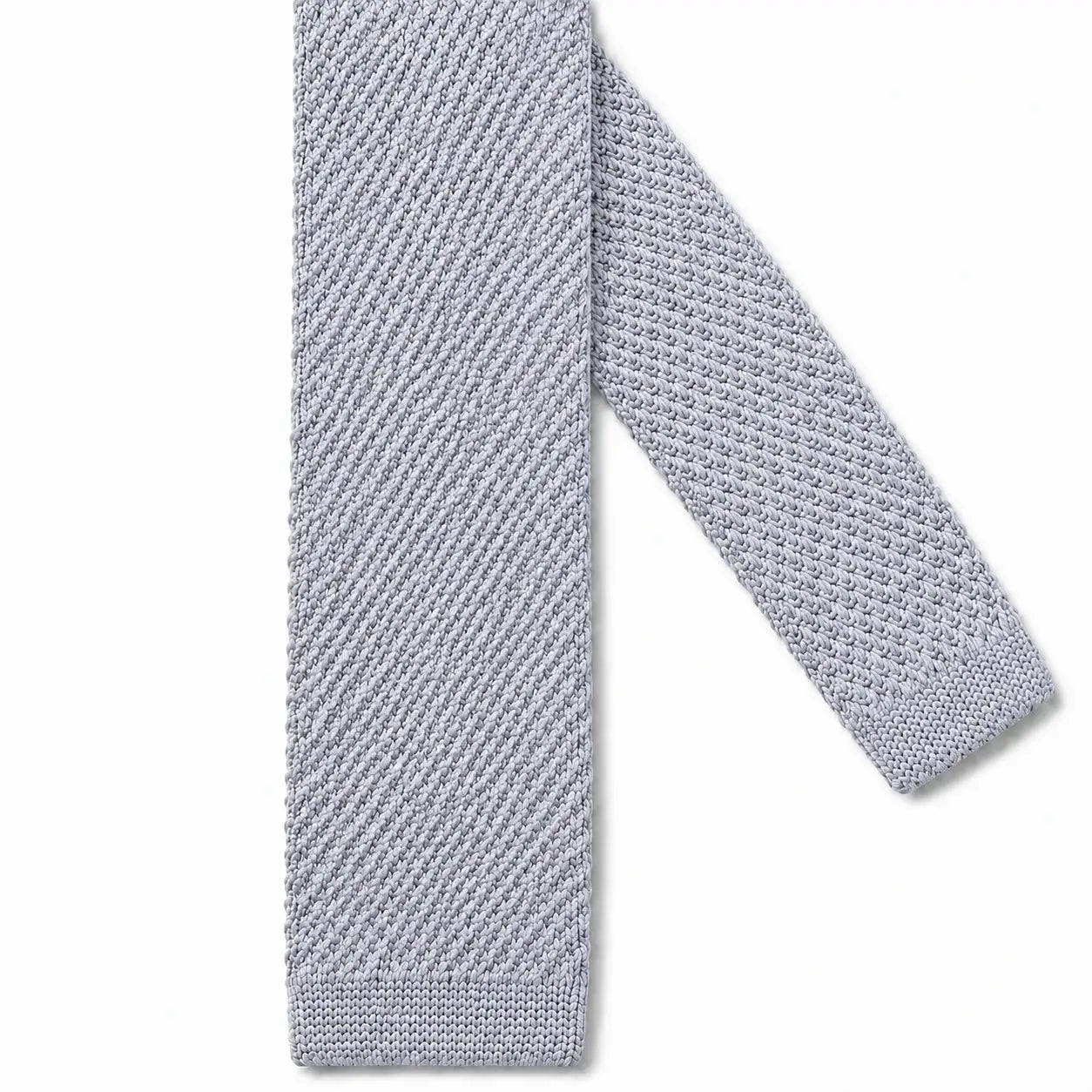 Cravate tricot gris clair microfibre - vue 2