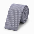 Cravate tricot homme gris unie en microfibre, largeur 6 cm