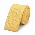 Cravate tricot homme jaune unie en microfibre, largeur 6 cm