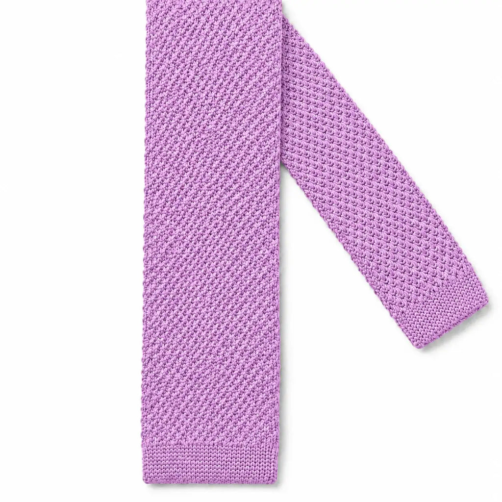 Cravate tricot lilas microfibre - vue 2