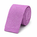Cravate tricot homme lilas unie en microfibre, largeur 6 cm