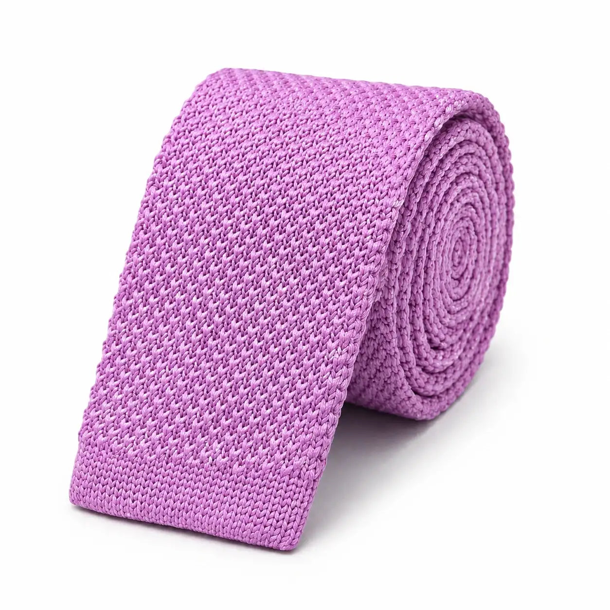 Cravate tricot homme lilas unie en microfibre, largeur 6 cm
