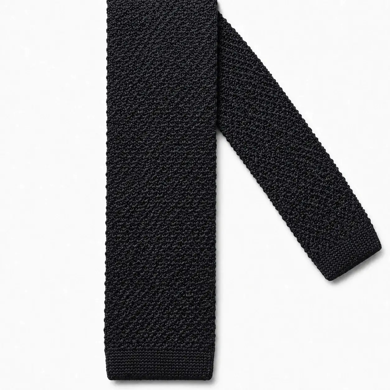 Cravate tricot noire microfibre - vue 2