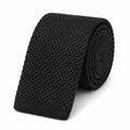 Cravate tricot homme noire unie en microfibre, largeur 6 cm